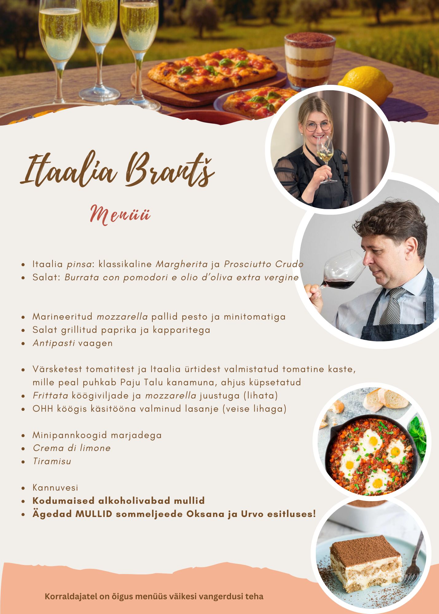 ohh itaalia brantš menüü